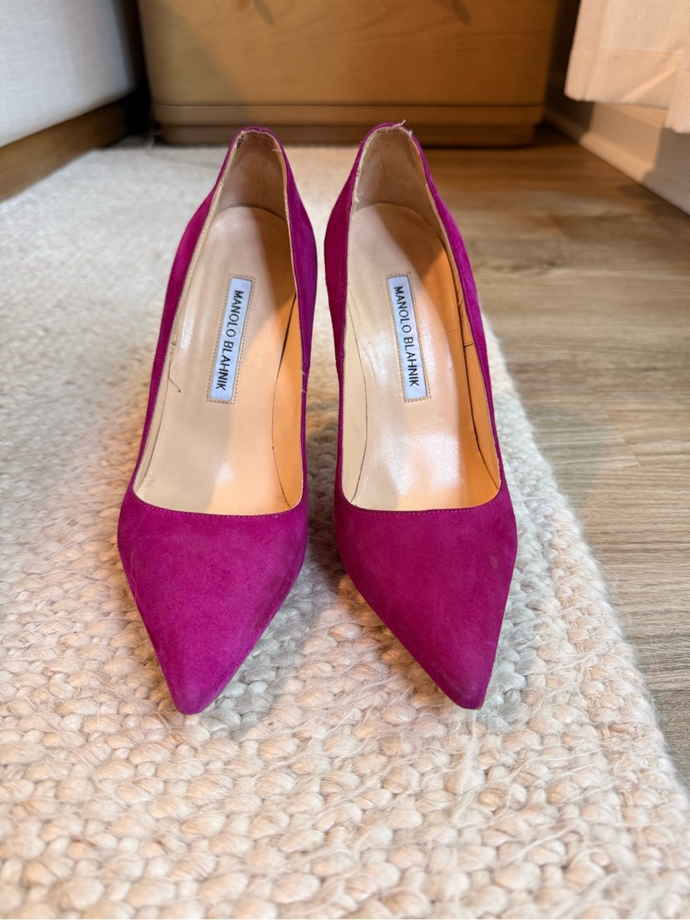 Manolo Blahnik Pink Suede Heels